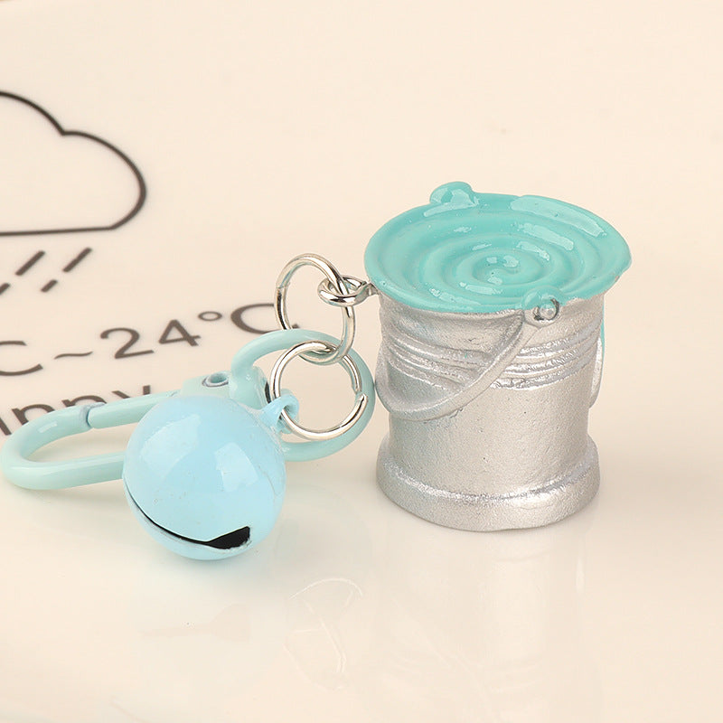 Wholesale cartoon three-dimensional paint bucket keychain