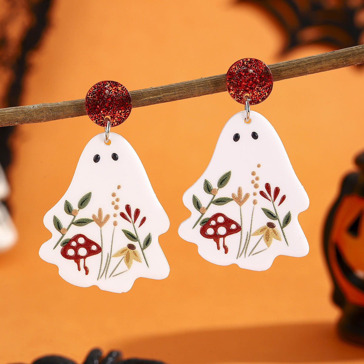 Wholesale Cute Ghost Dangle Earrings Spooky  Jewelry Accessory Party Gift Boutique