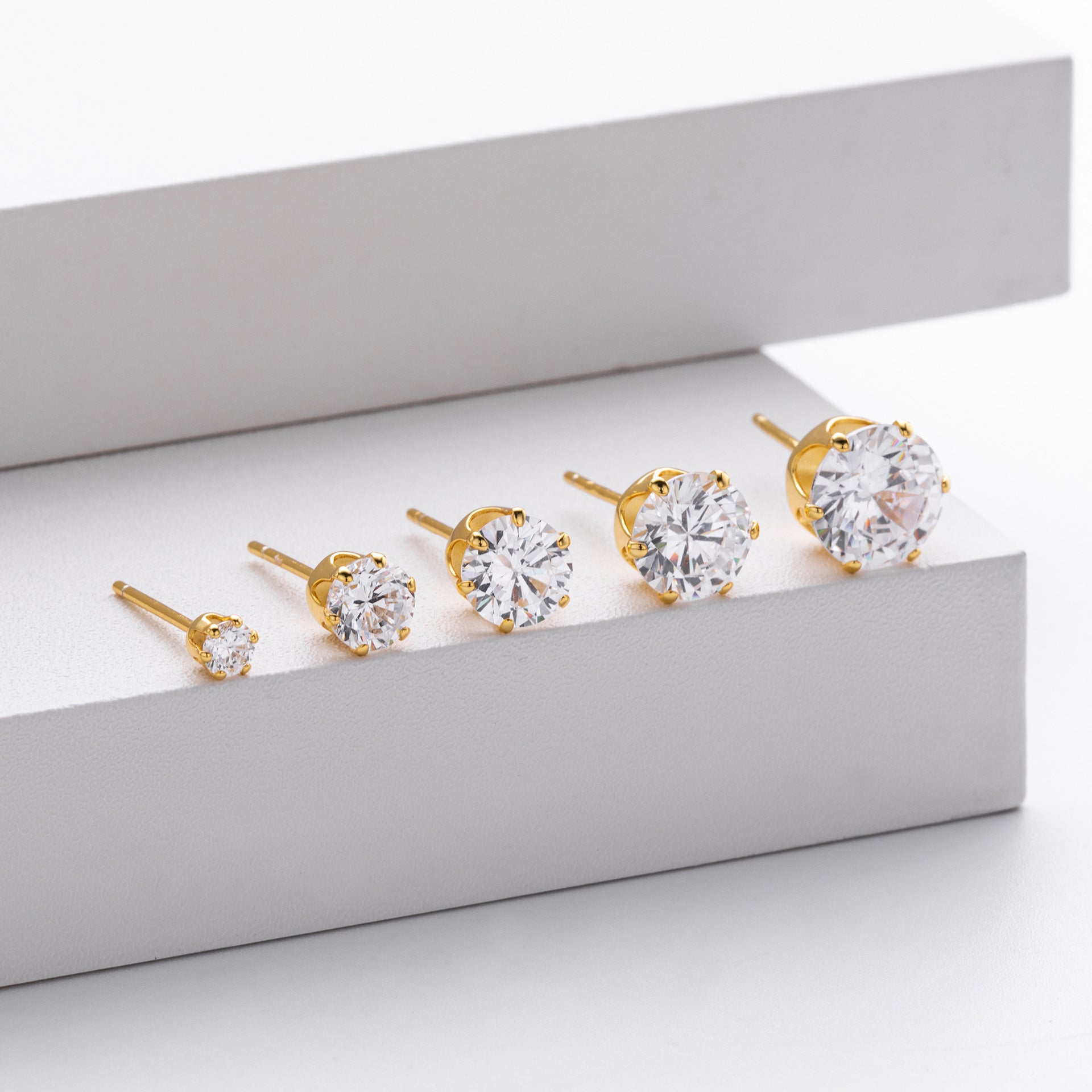 Wholesale s925 sterling silver earrings six-claw inlaid zircon earrings