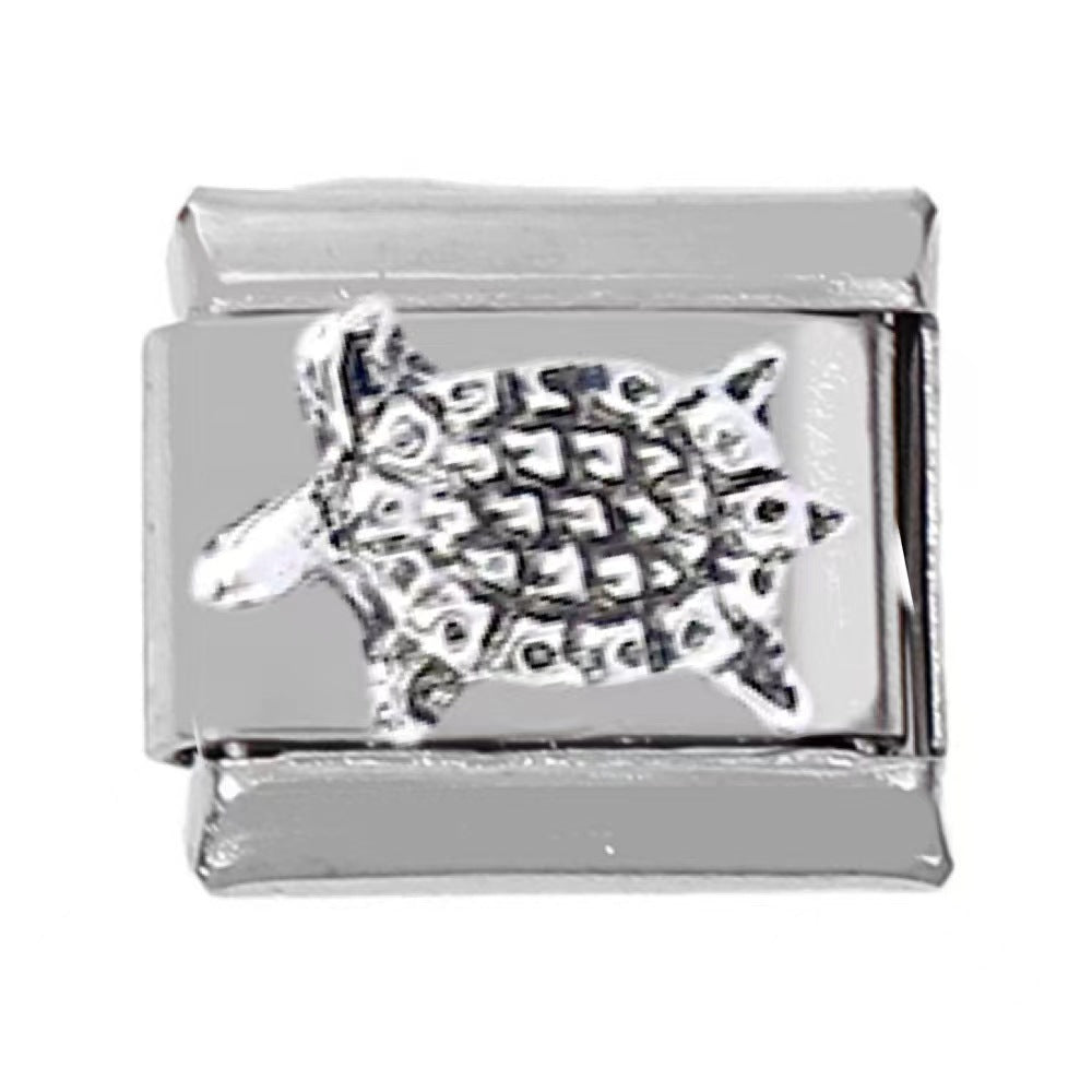 Wholesale 5pcs Italian Charm Bracelet Charm Module Coral Starfish Tropical Fish Stainless Steel Bracelet 9mm DIY Pattern Free Stitching Detachable Composable Bracelet