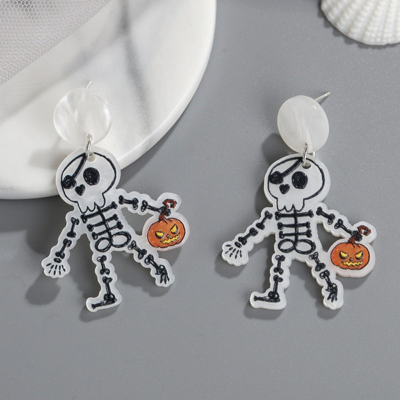 Wholesale   acrylic plate  skull pumpkin ghost mummy earrings