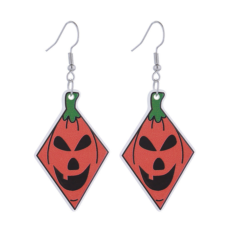 Wholesale  Acrylic Pumpkin Head Luminous Earrings