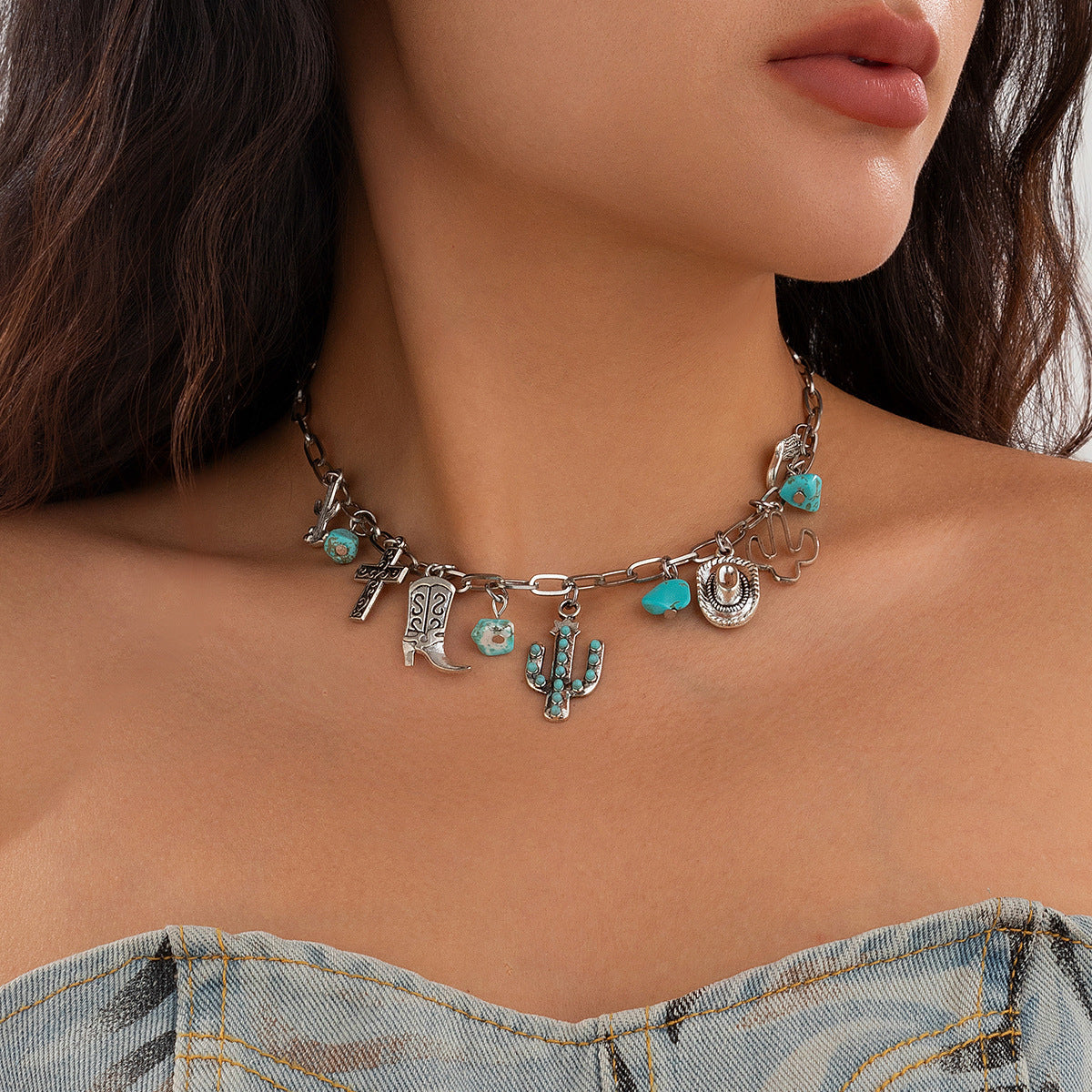 Wholesale Western Cowboy Hat Pendant Necklace