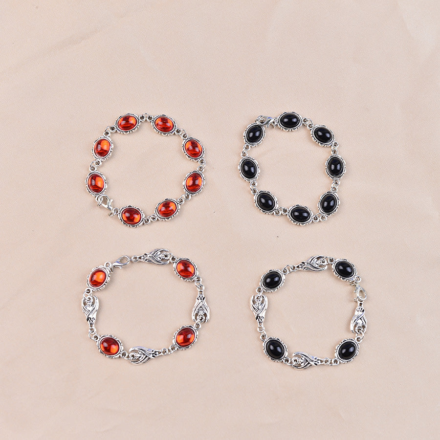 Wholesale Zinc Alloy Electroplated Retro Gothic Spliced Gemstone Bracelet Jewelry Accessory for Everyday Wear