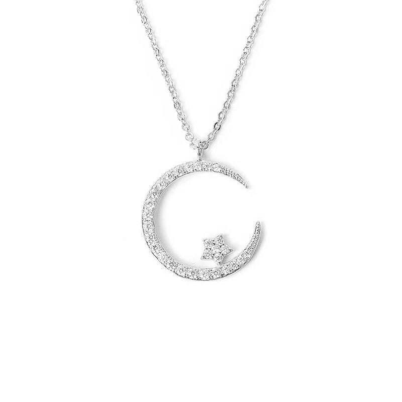 Wholesale  Summer Star Moon Zircon Necklace