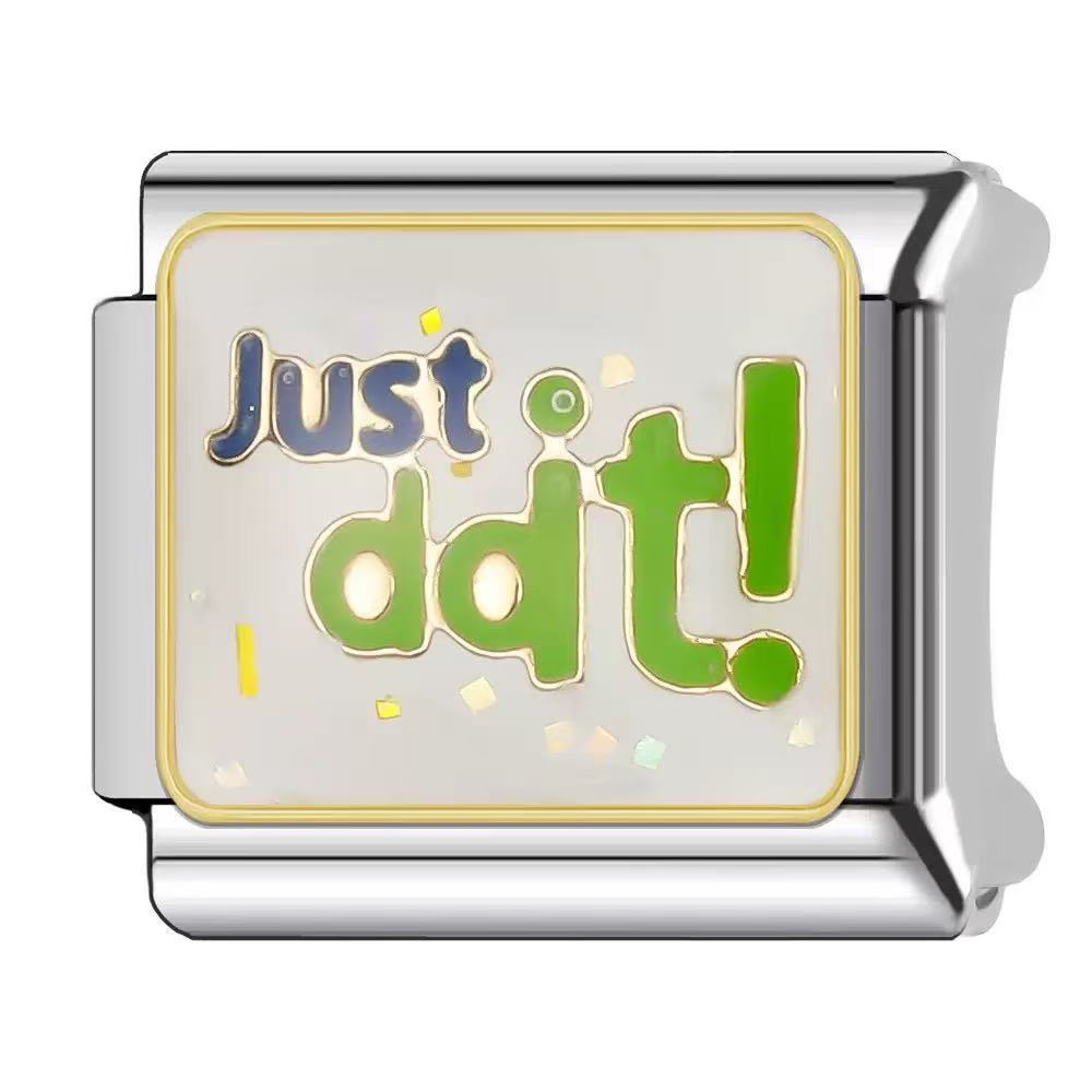 Wholesale Italian Charm Bracelet 9mm DIY English Pattern  Creative Stainless Steel Composable Bracelet