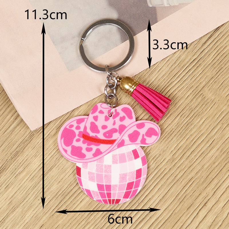 Wholesale Retro Western Distressed Romantic Love Cowboy Hat Keychains ACC-KC-WeiAn001