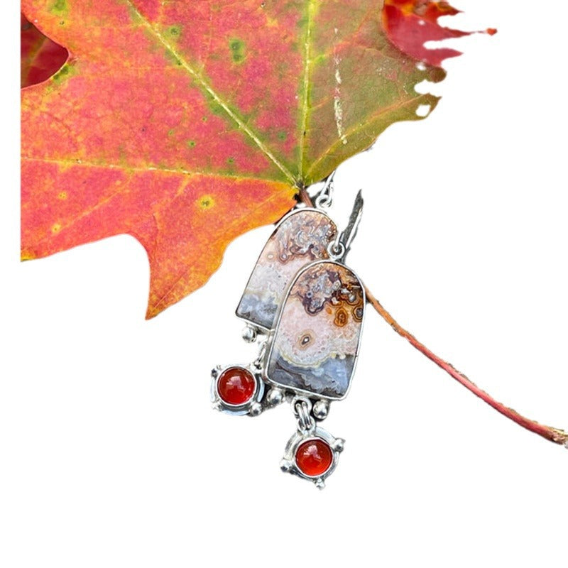 Wholesale  Diamond Ethnic Style Retro Old Earrings