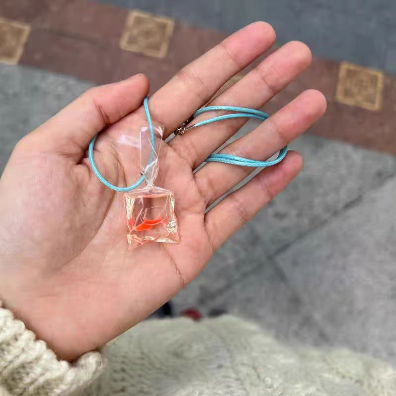 Wholesale creative cute goldfish necklace