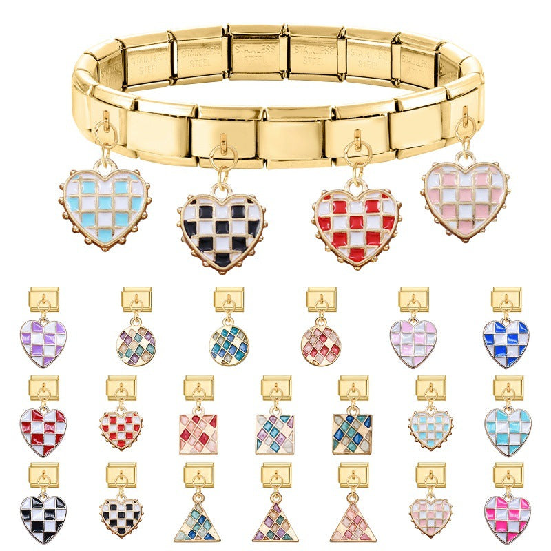 Wholesale 9mm Italian Charm Starter Bracelets DIY Pendant Single Section Creative Stainless Steel Composable Bracelet