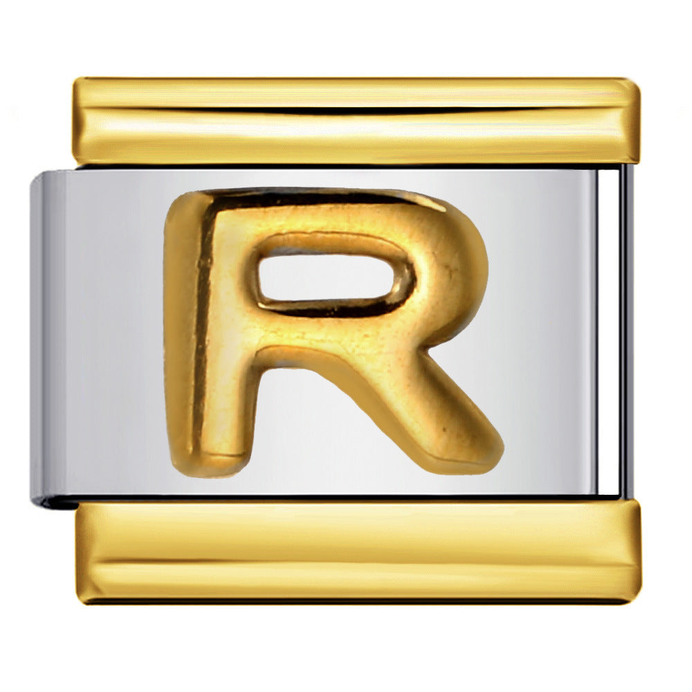 Wholesale Italian Charm Bracelet 9mm DIY Splicing Removable Raised Letters Stainless Steel Composable Bracelet