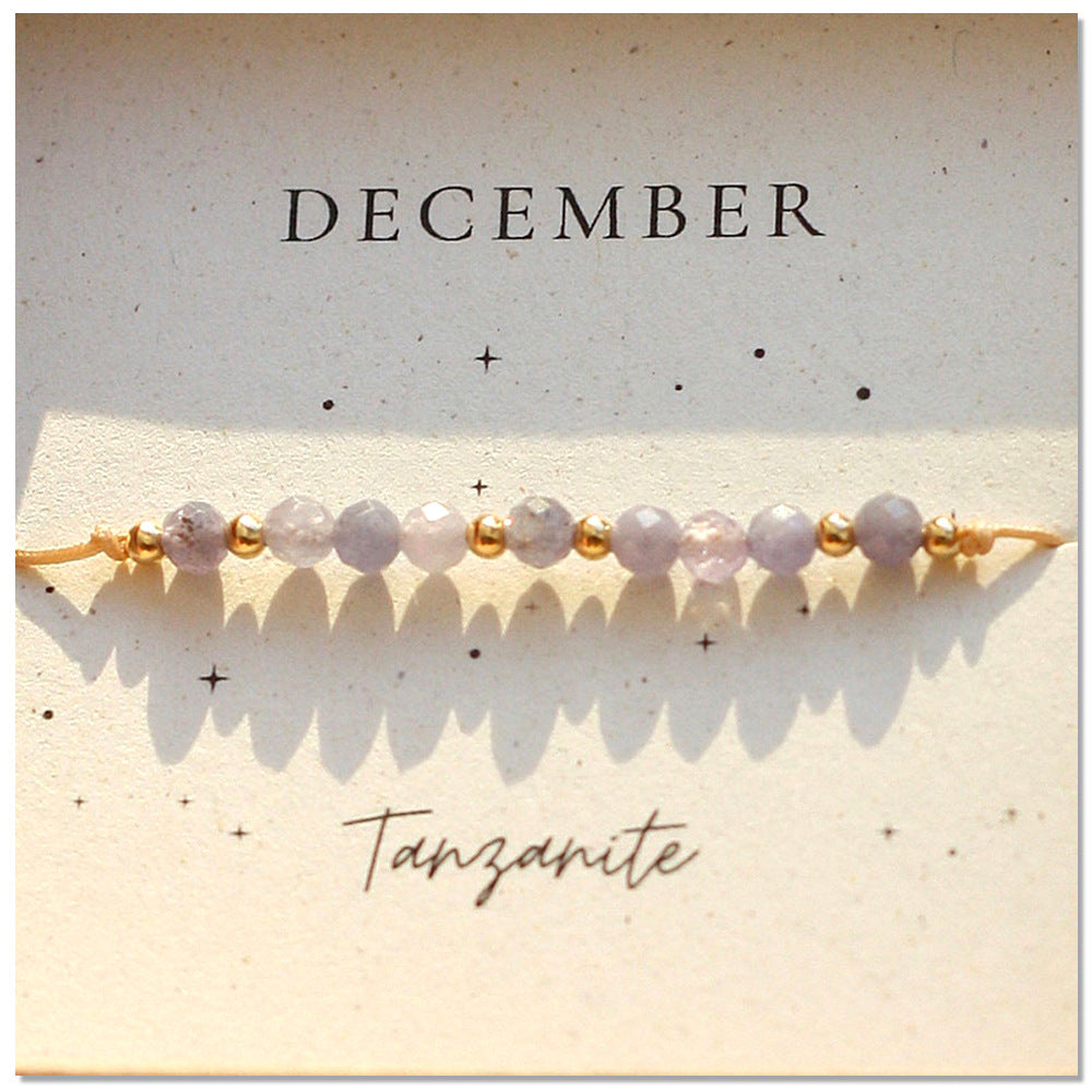 Wholesale month birthday natural stone mixed wear copper beads bracelet