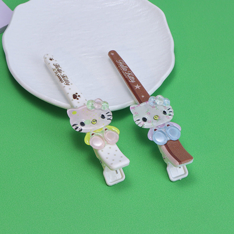 Wholesale Resin Clover Cat Hair Clip Cute Cartoon Duckbill Hair Clip Fashion Accessory Gift For Boutique Resale