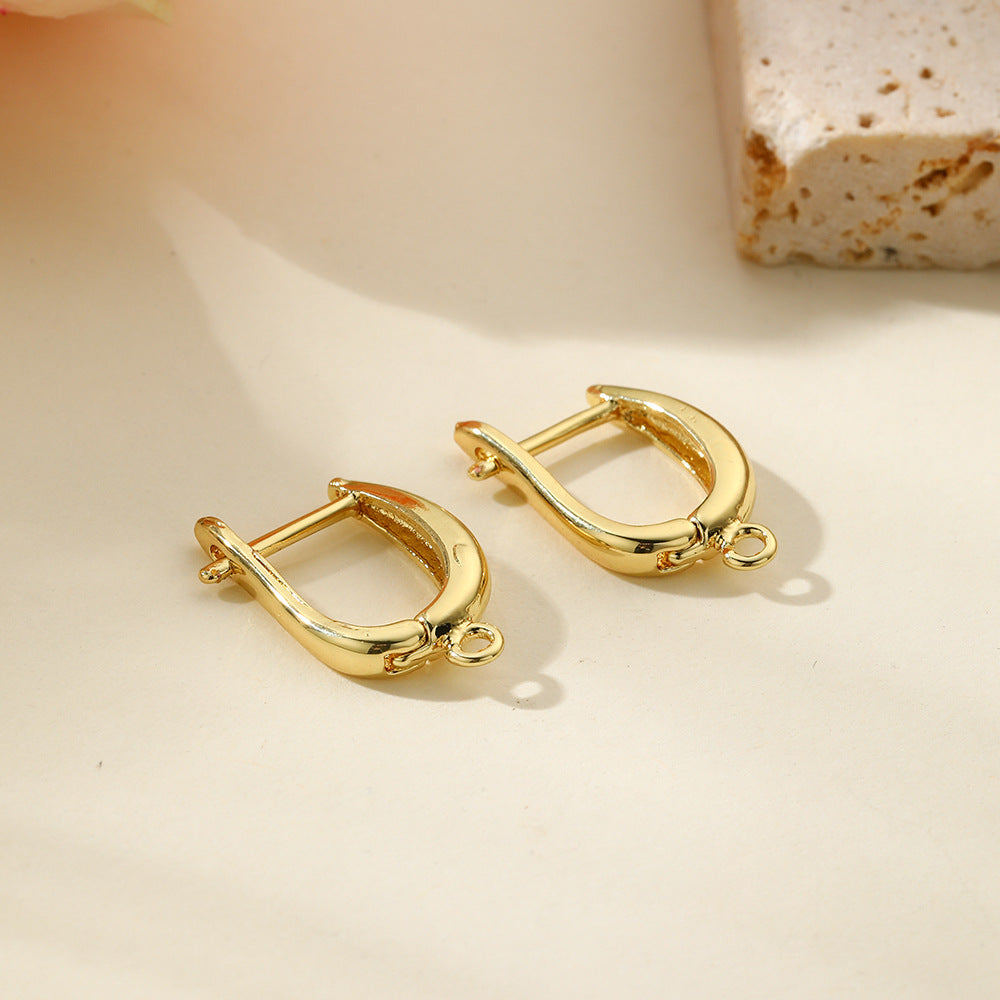 Wholesale Copper plated 18K gold surface U-shaped earrings