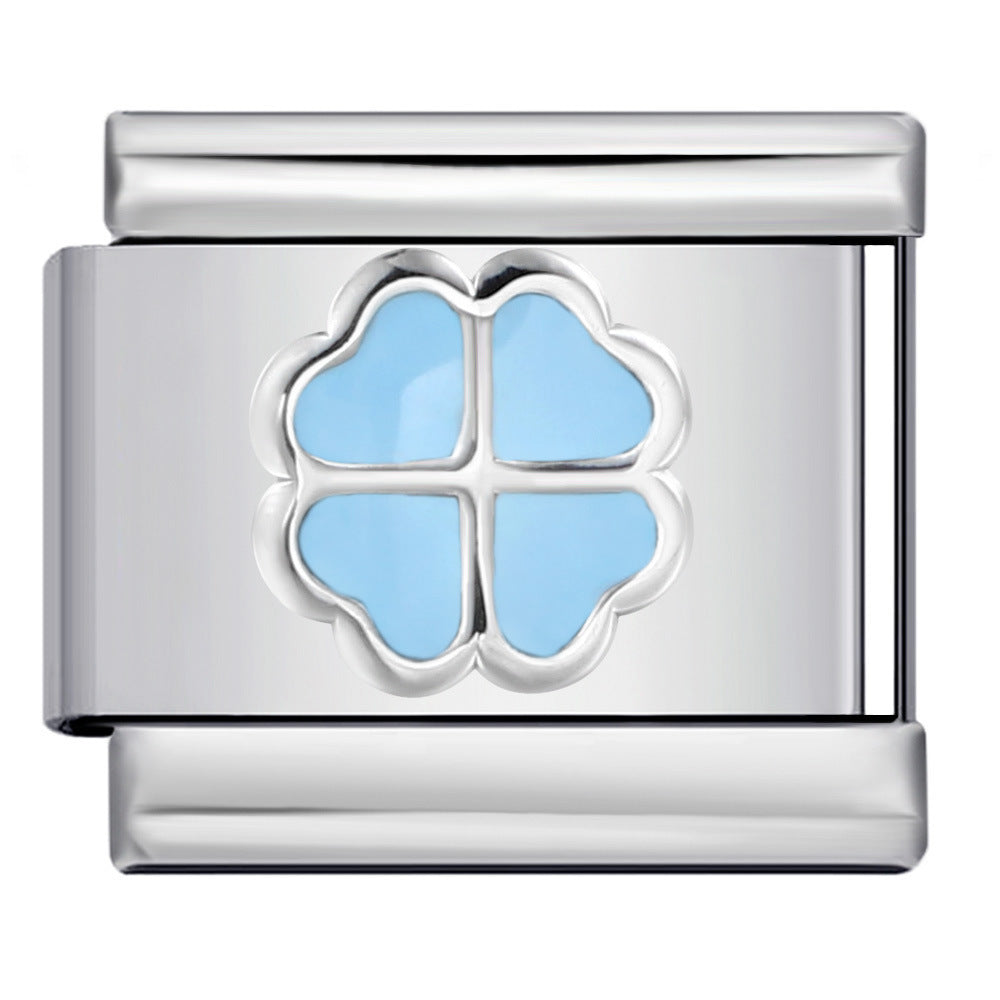 Wholesale  Italian module Colorful oil dripping bracelet stainless steel