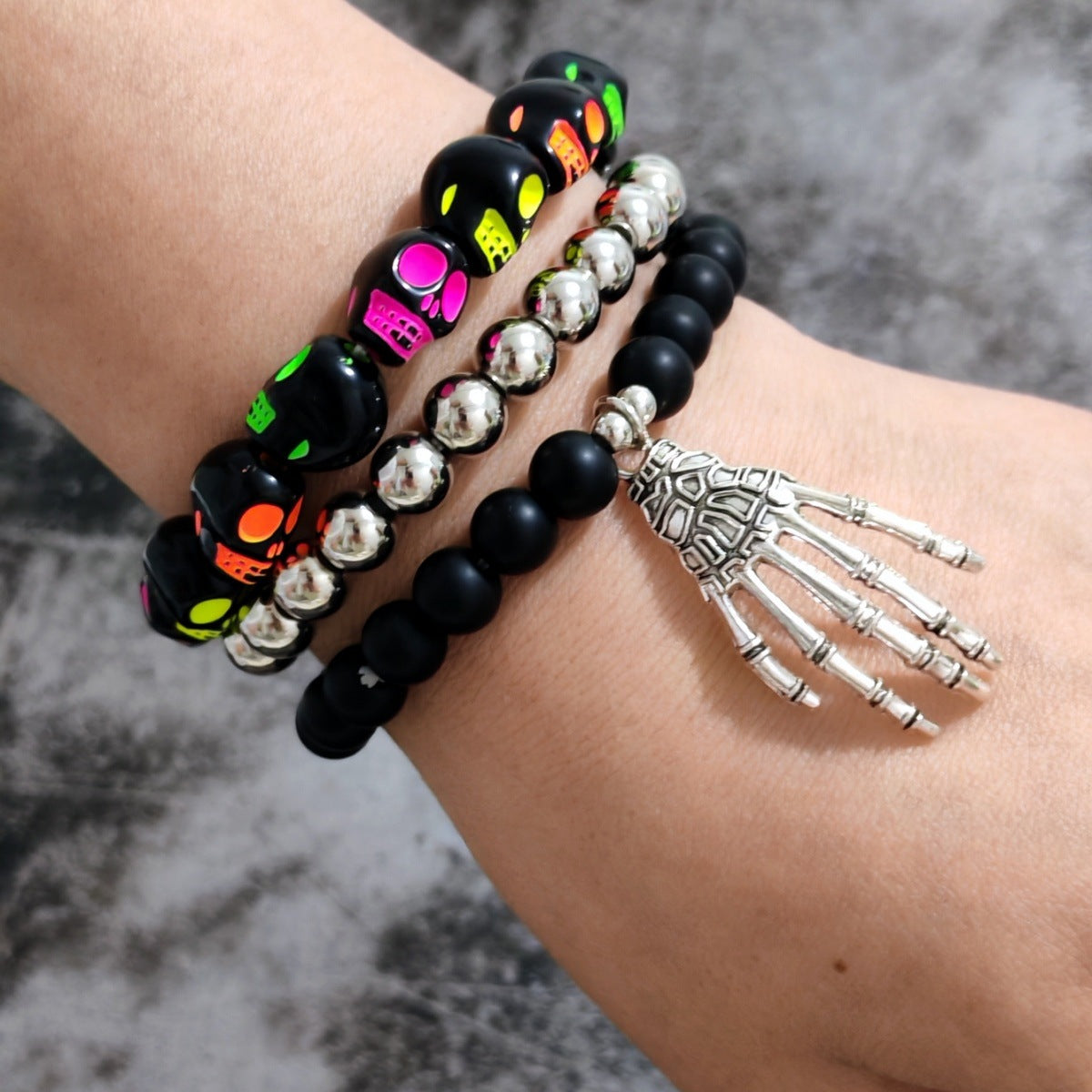 Wholesale Halloween Skull Beaded Bracelet ACC-BT-JunJie020