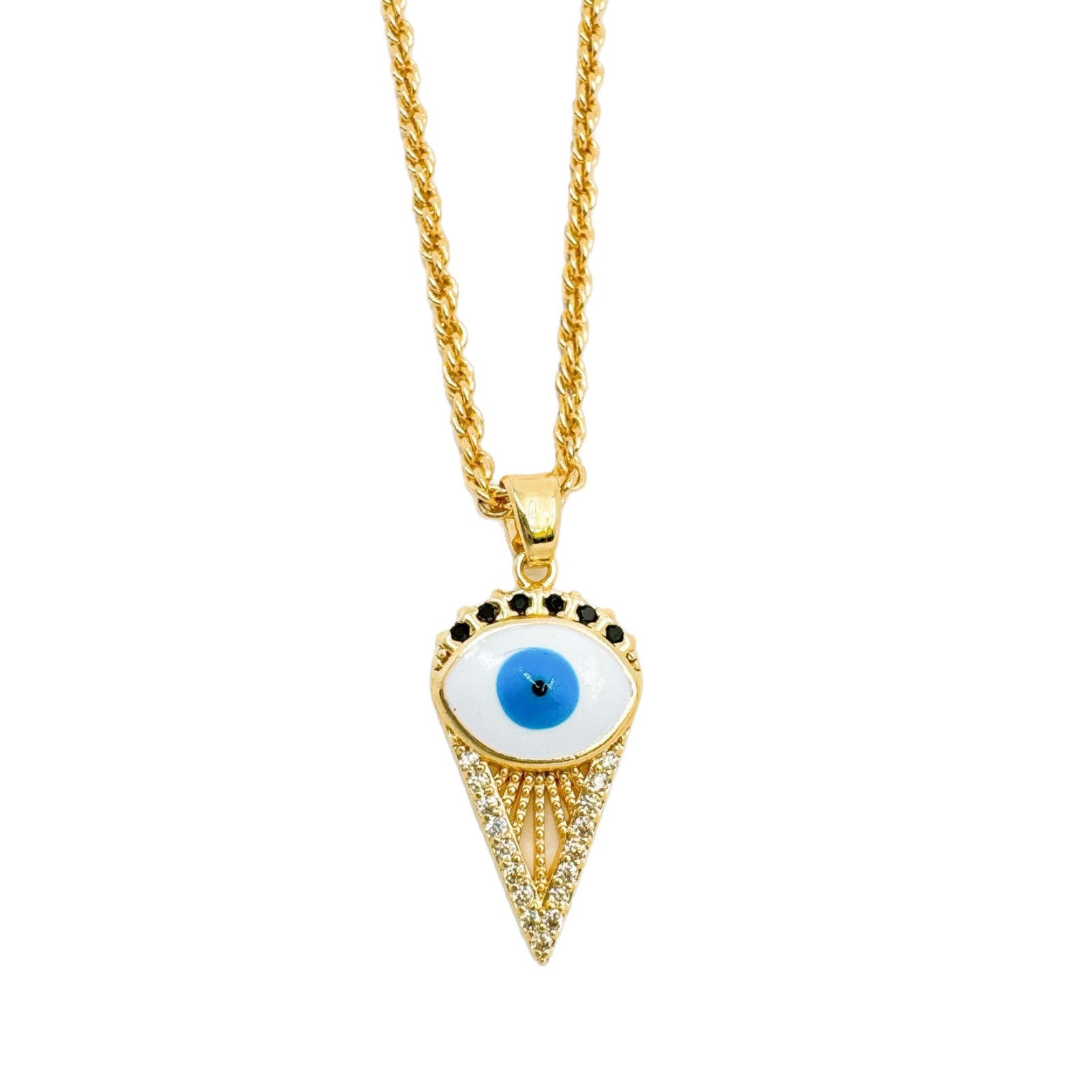 Wholesale Copper Gold Plated Evil Eye Pendant Necklace Eight Pointed Star Blue Charm For Jewelry Making
