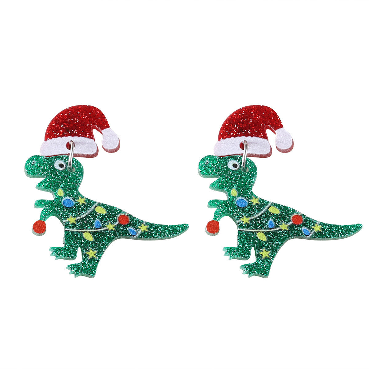 Wholesale  Christmas Hat Lantern Dinosaur Sequins Pendant Earrings