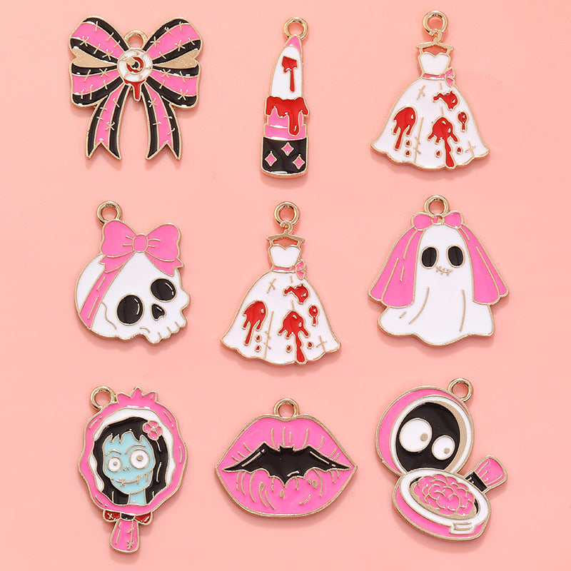 Wholesale  Pink Series Zinc Alloy Pendant DIY Phone Chain Jewelry Accessory for Party