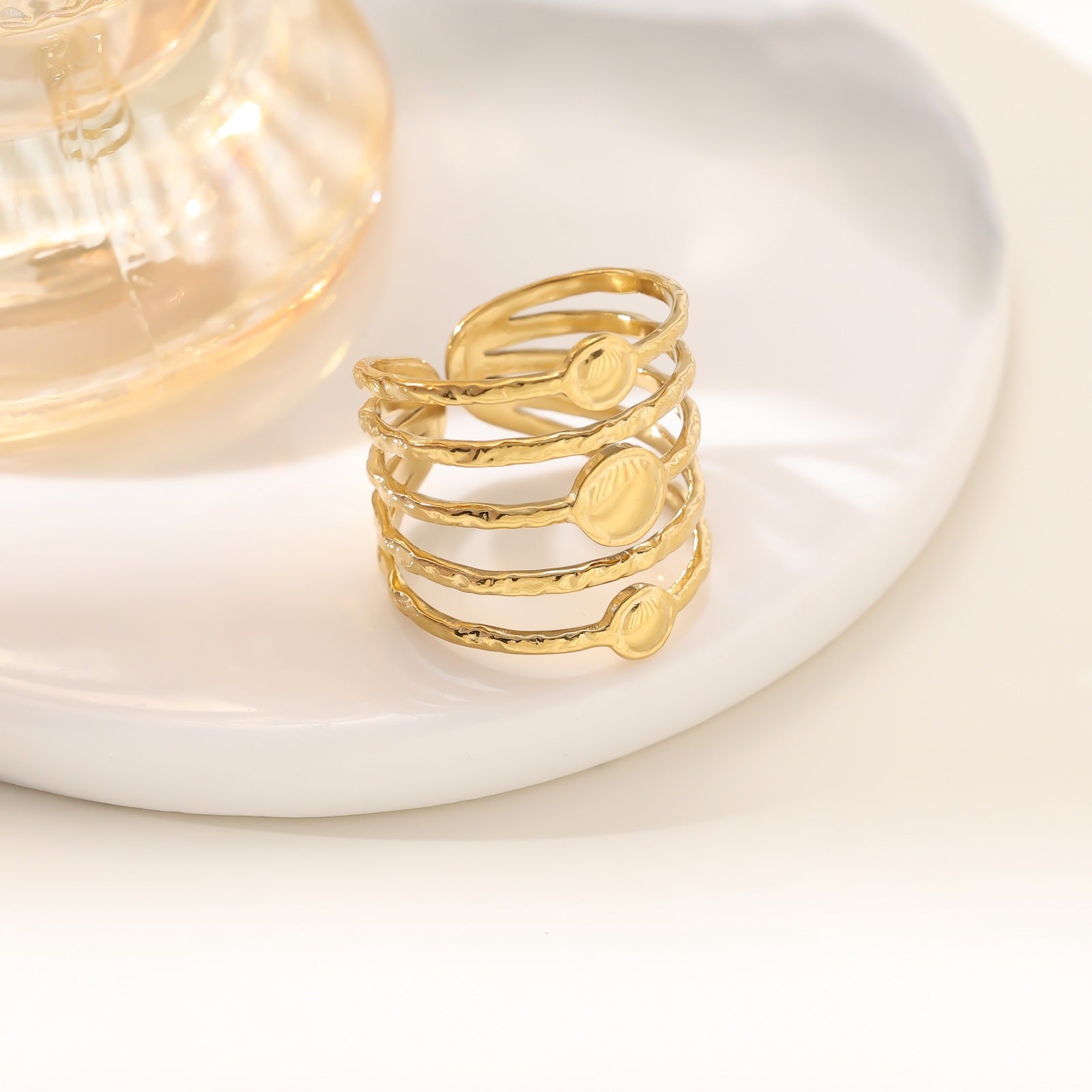 Wholesale Stainless steel open-face ring