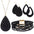 Wholesale Four-Piece Jewelry Set  Multi-Color Sequin Alloy Necklace Pu Leather Earrings Magnetic Bracelet