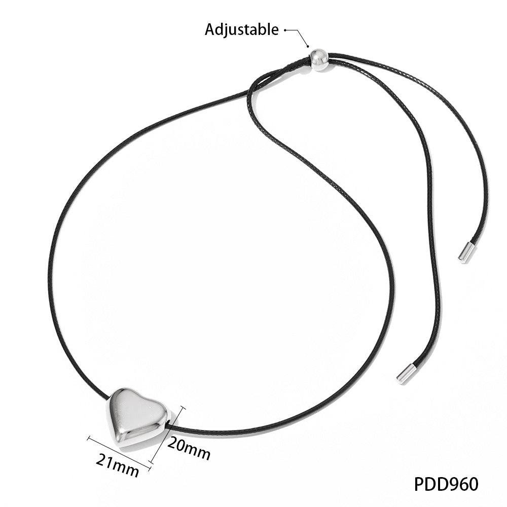 Wholesale stainless steel  simple style fashion exaggerated hollow five-pointed star Circle necklace