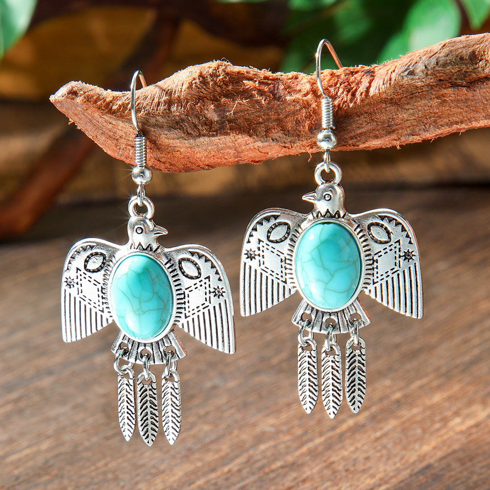 Wholesale Bohemian Turquoise Earrings Zinc Alloy Fashion Accessory Gift for Women