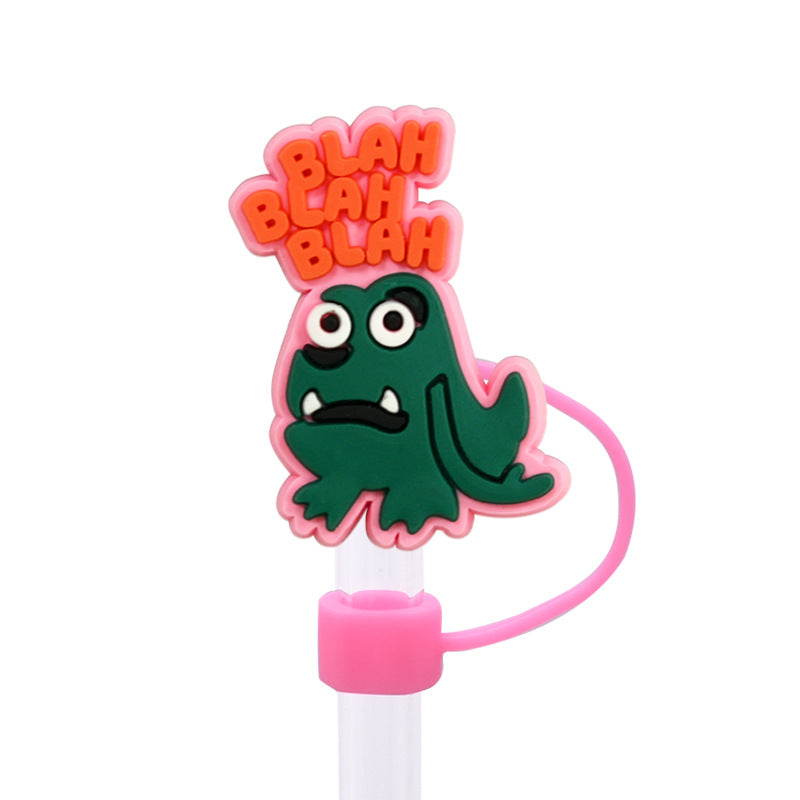 Wholesale Random 100pcs Cute Monster Straw Cover 10MM Straw Tube Cap