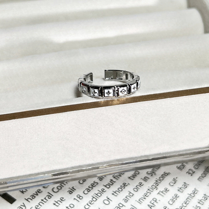 Wholesale White Drop Glaze Butterfly Saturn Fashion Ring