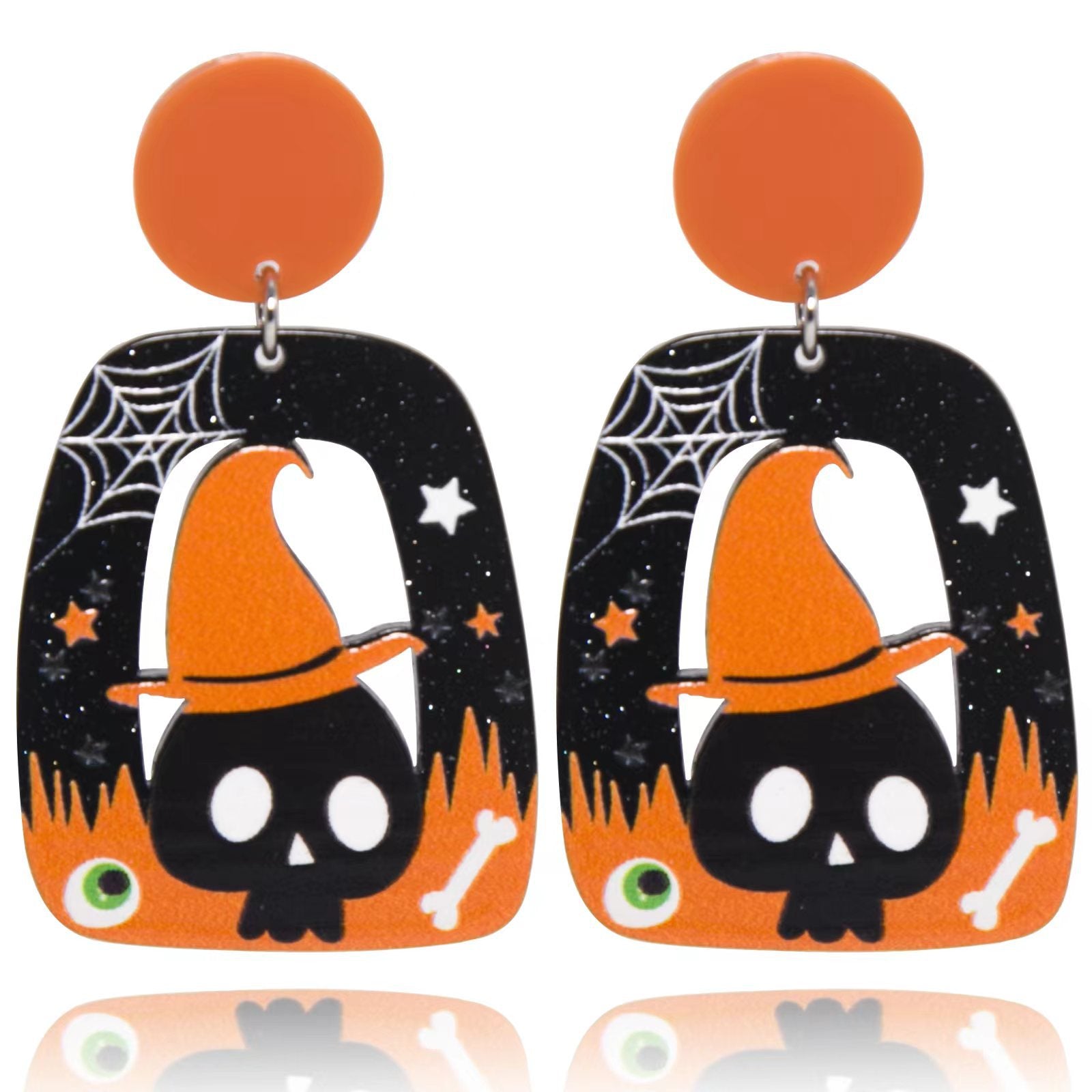 Wholesale  Halloween Funny Pumpkin Ghost Spider Cat Skull Exaggerated Earrings