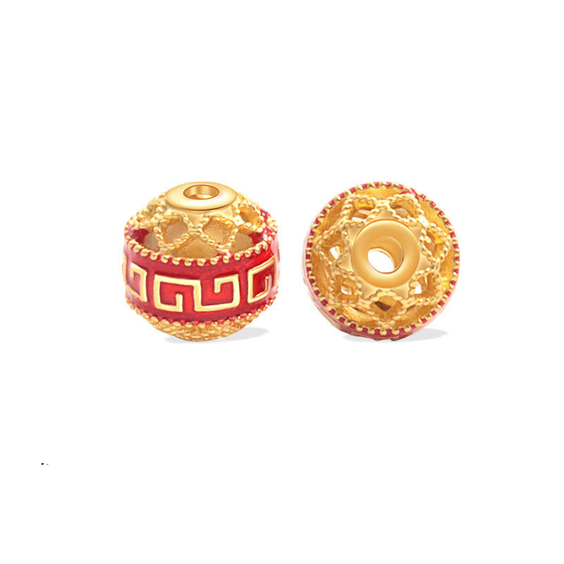 Wholesale S925 sterling silver new style ancient golden auspicious spacer beads
