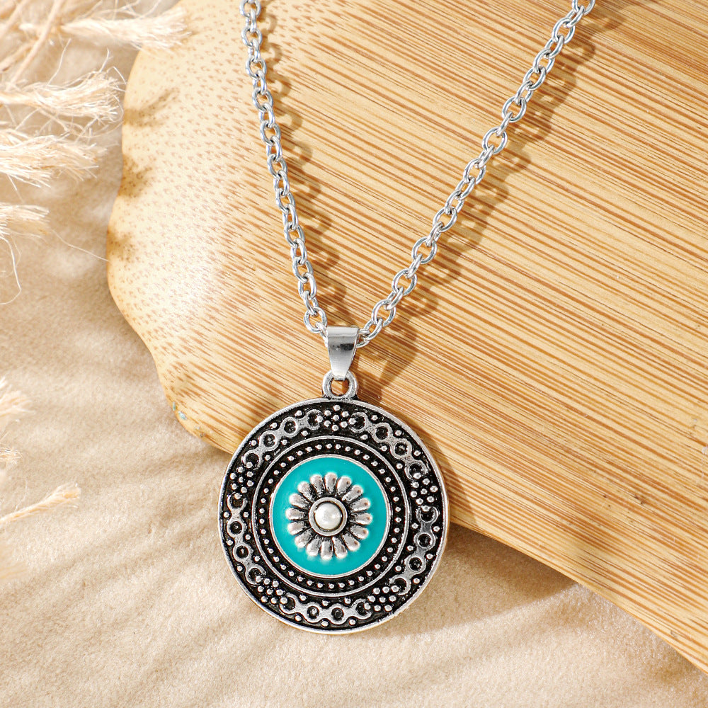 Wholesale Bohemian Heart Drop Pendant Necklace - Ethnic Style Zinc Alloy Inlay for Everyday Fashion Accessory