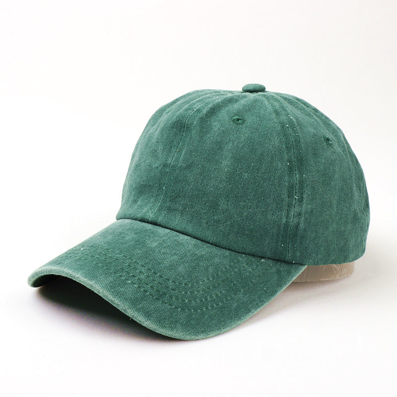 Wholesale Cotton Washed Baseball Cap Distressed Soft Top Hat Curved Brim Solid Color Cap ACC-HT-LueLan015