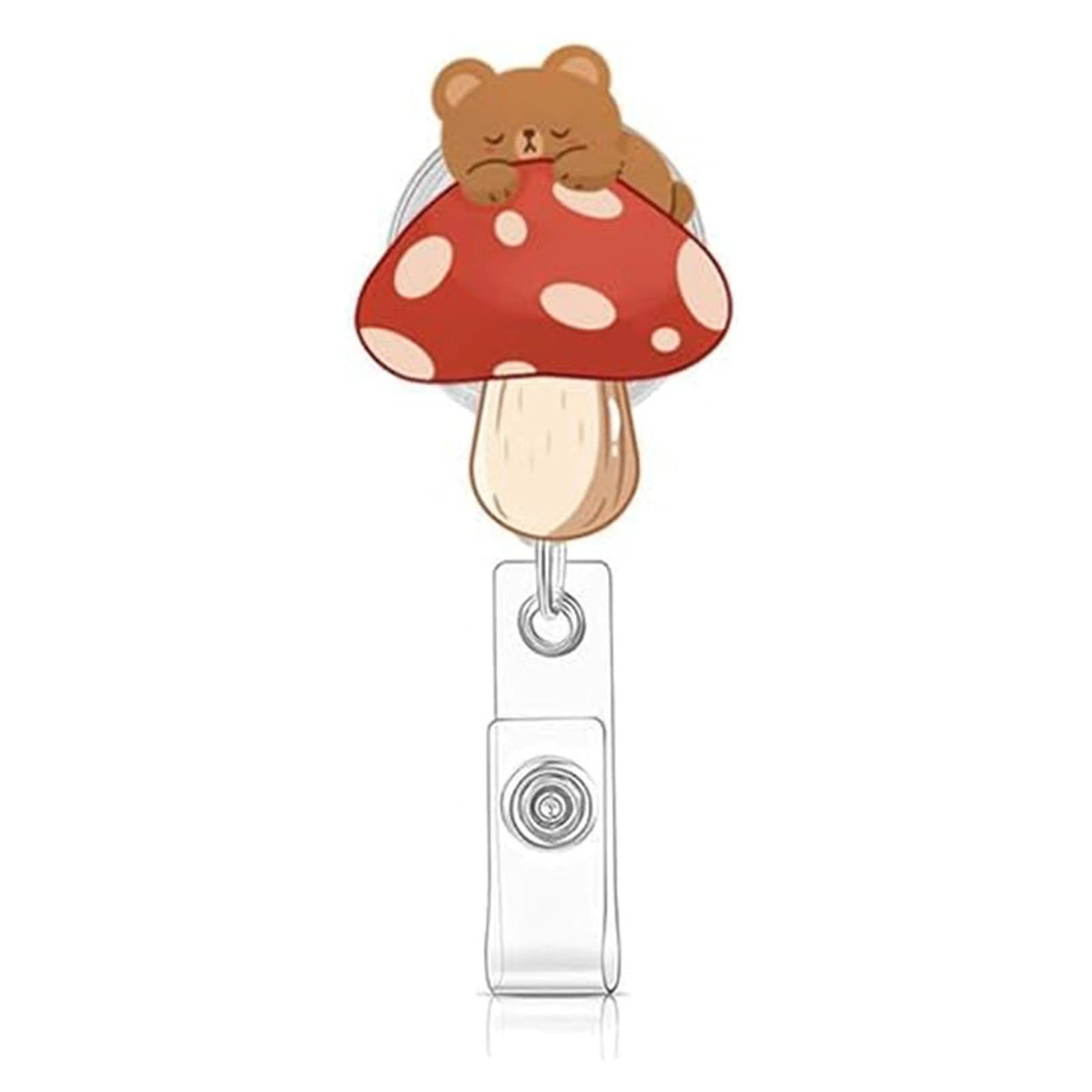 Wholesale Skateboard Frog Mushroom Frog Rotatable Retractable Badge Keychain ACC-KC-LingYu018