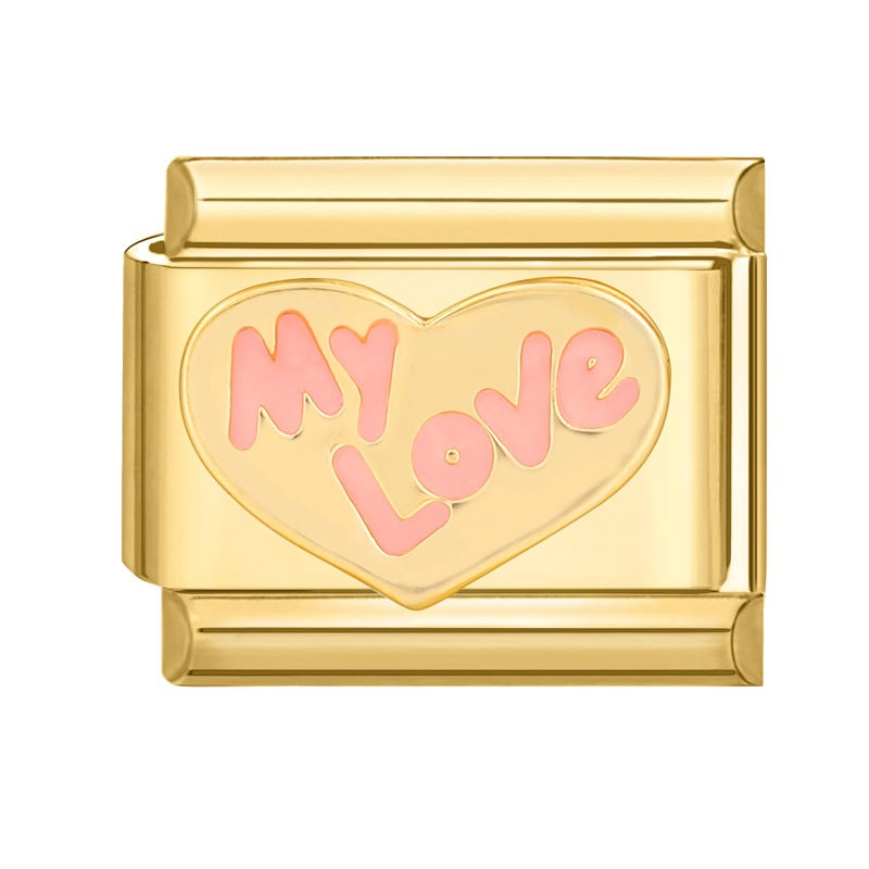 Wholesale Italian Charm Bracelet 9mm DIY Splicing Removable Stainless Steel Gold Bottom Light Luxury Composable Bracelet