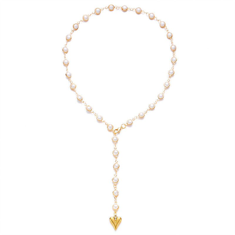 Großhandel kontrastierende Farbnähen Herz Anhänger Quastenkette