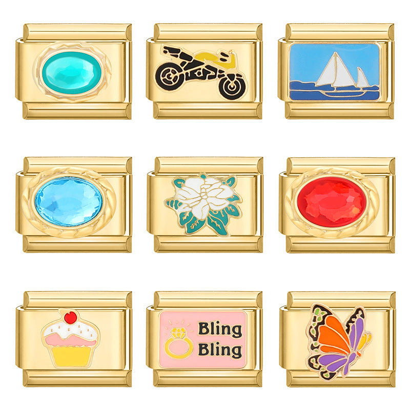 Wholesale Italian Charm Bracelet 9mm DIY Splicing Removable  Stainless Steel Composable Bracelet