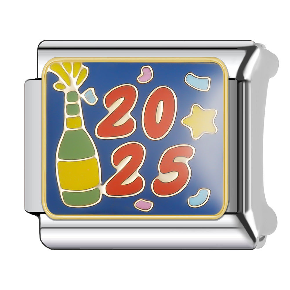 Wholesale Italian Charm Bracelet 9mm DIY Splicing Stainless Steel Goodnight Series Cartoon Composable Bracelet