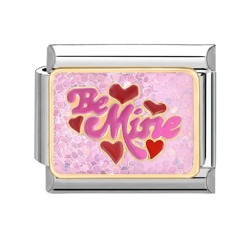 Wholesale 9mm Italian Charm Starter Bracelets DIY square Single Section Creative Stainless Steel Composable Bracelet