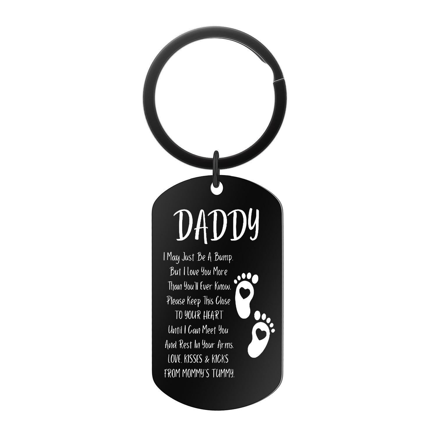 Wholesale Stainless Steel Father's Day Memorial Pendant Military Card Engraving Keychain