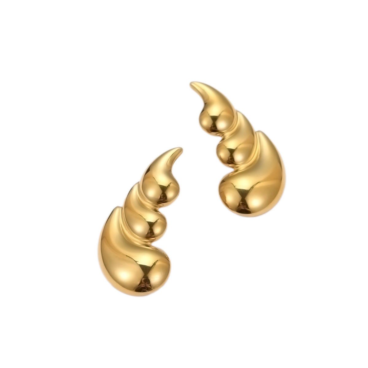 Wholesale Three-layer Water Drop Stainless Steel Earrings