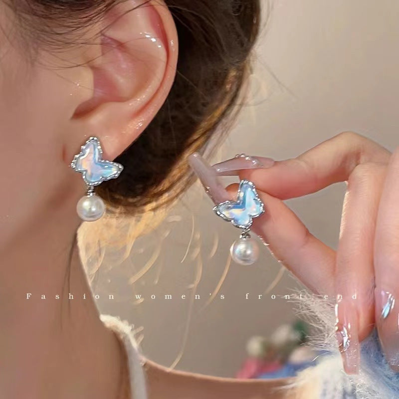 Wholesale 2026 Collection: Women' s Micro-Pavé Zircon Bowknot Earrings — S925 Silver Posts,  Niche-Style High-End Pearl Studs