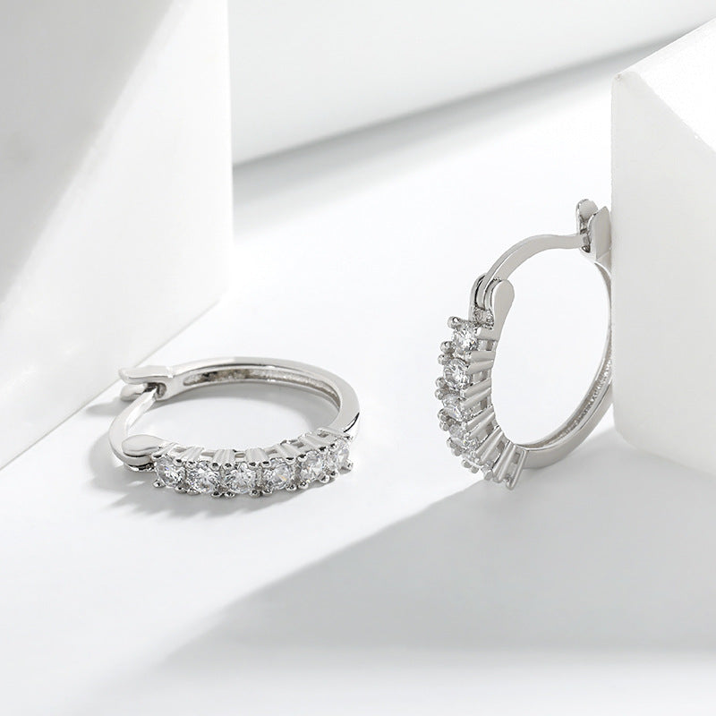 Wholesale  Diamond Ear Buckle  Colorful Sapphire Earrings