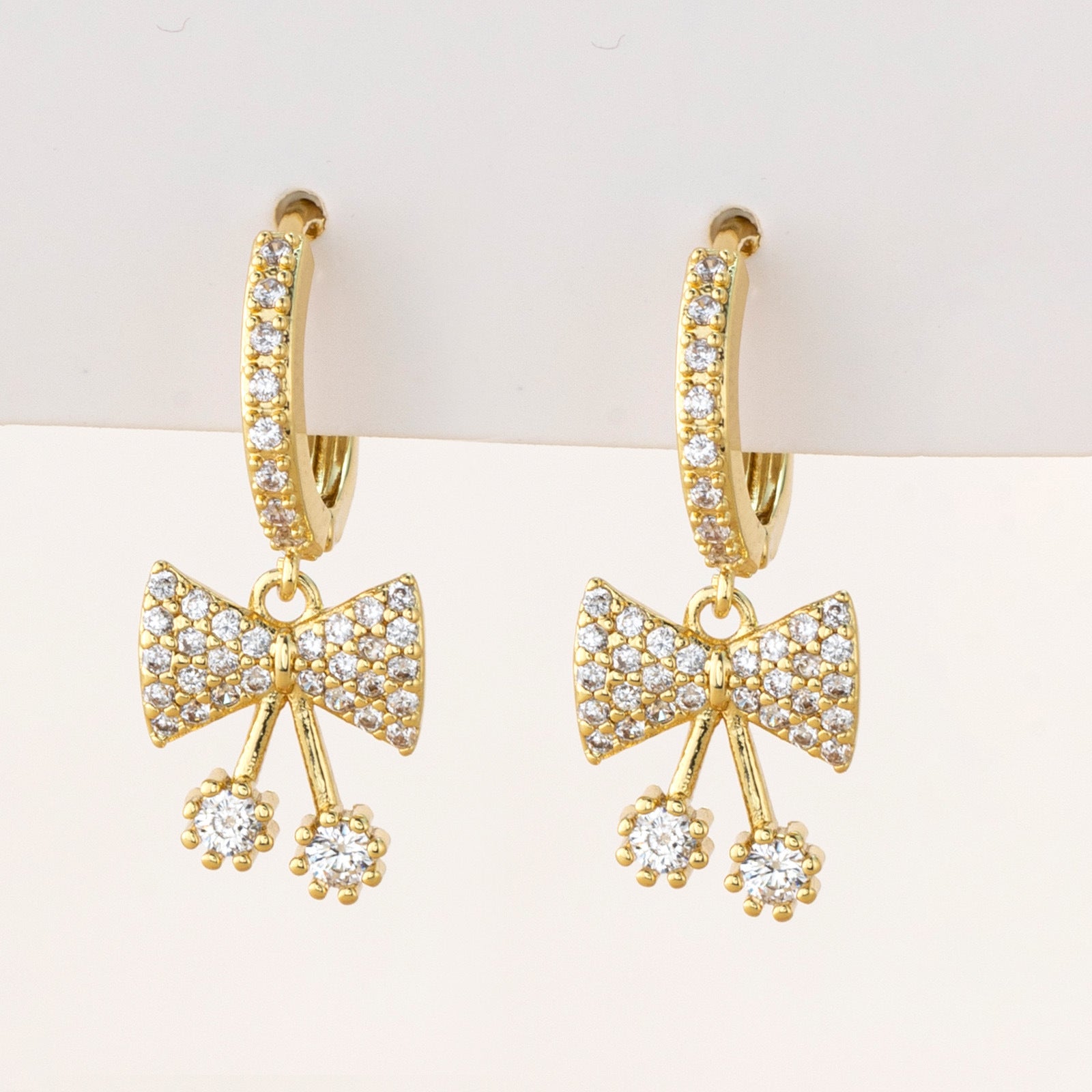 Wholesale Micro-Inlaid Zirconia Cross Bow Earrings ACC-ES-SY001