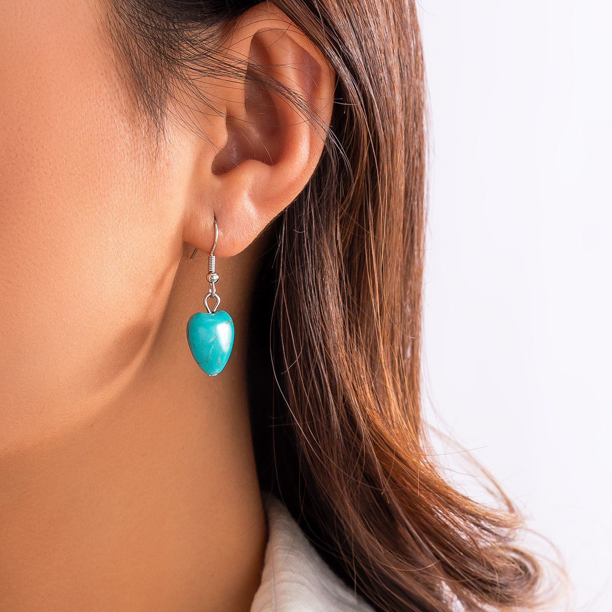 Wholesale Turquoise Geometric Earrings Stylish Bohemian Boutique Jewelry Accessory
