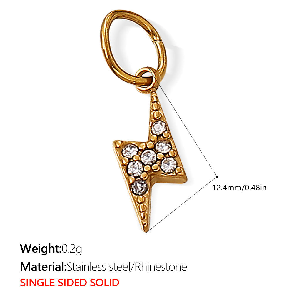 Wholesale Diamond-Encrusted Star and Moon Titanium Steel Pendant Accessories