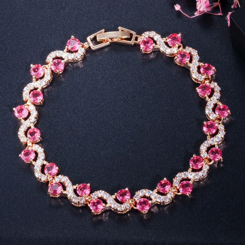 Wholesale Women S Gold Tone Crown Design Rhinestone Bangle Bracelet White And Colorful Stones Fashion Jewelry Accessory Gift