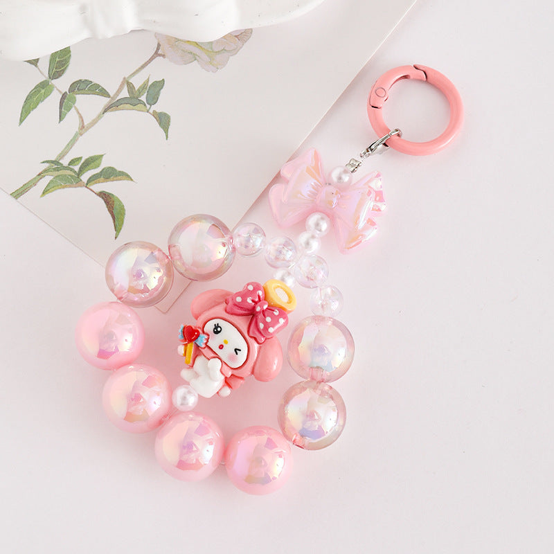 Wholesale Cartoon Colorful  Handmade Beaded Acrylic  Keychain  ACCVIP