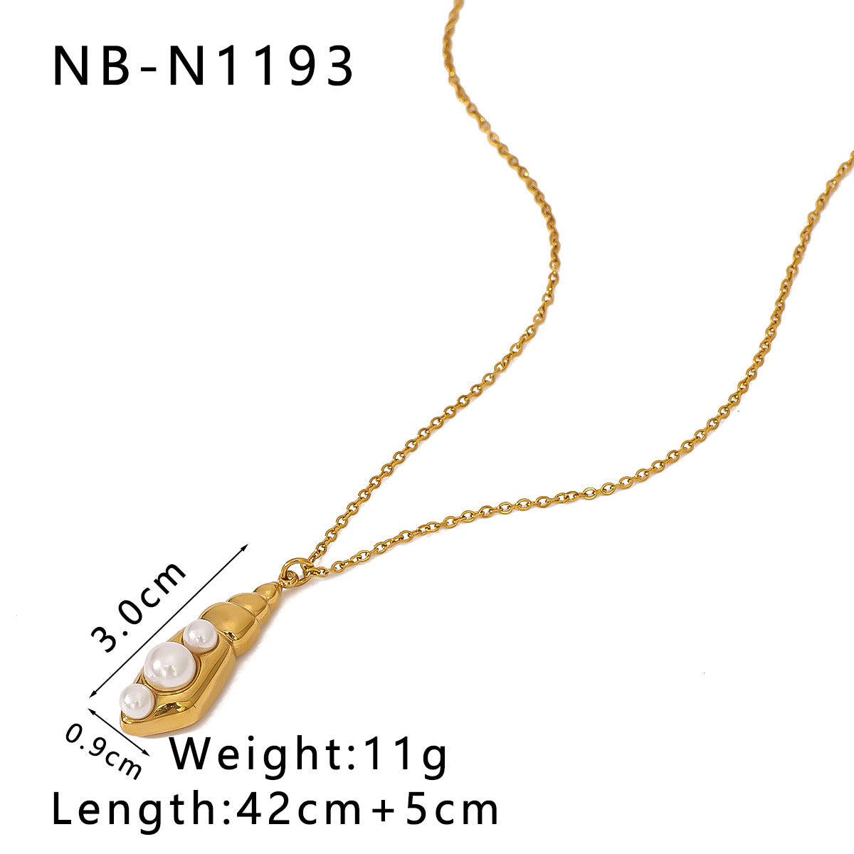 Wholesale  stainless steel marine conch pendant earrings necklace suit