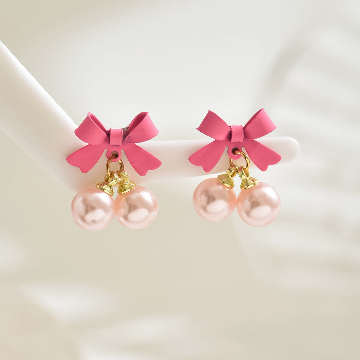 Wholesale Bow Earrings Pearl Alloy Earrings ACC-ES-BaSha005